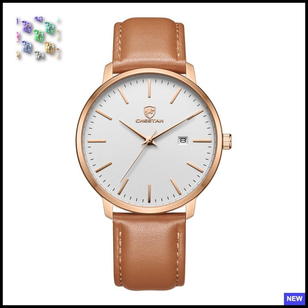 Minimalist Quartz Watch Leather Strap Waterproof Casual Elegant Men's Timepiece